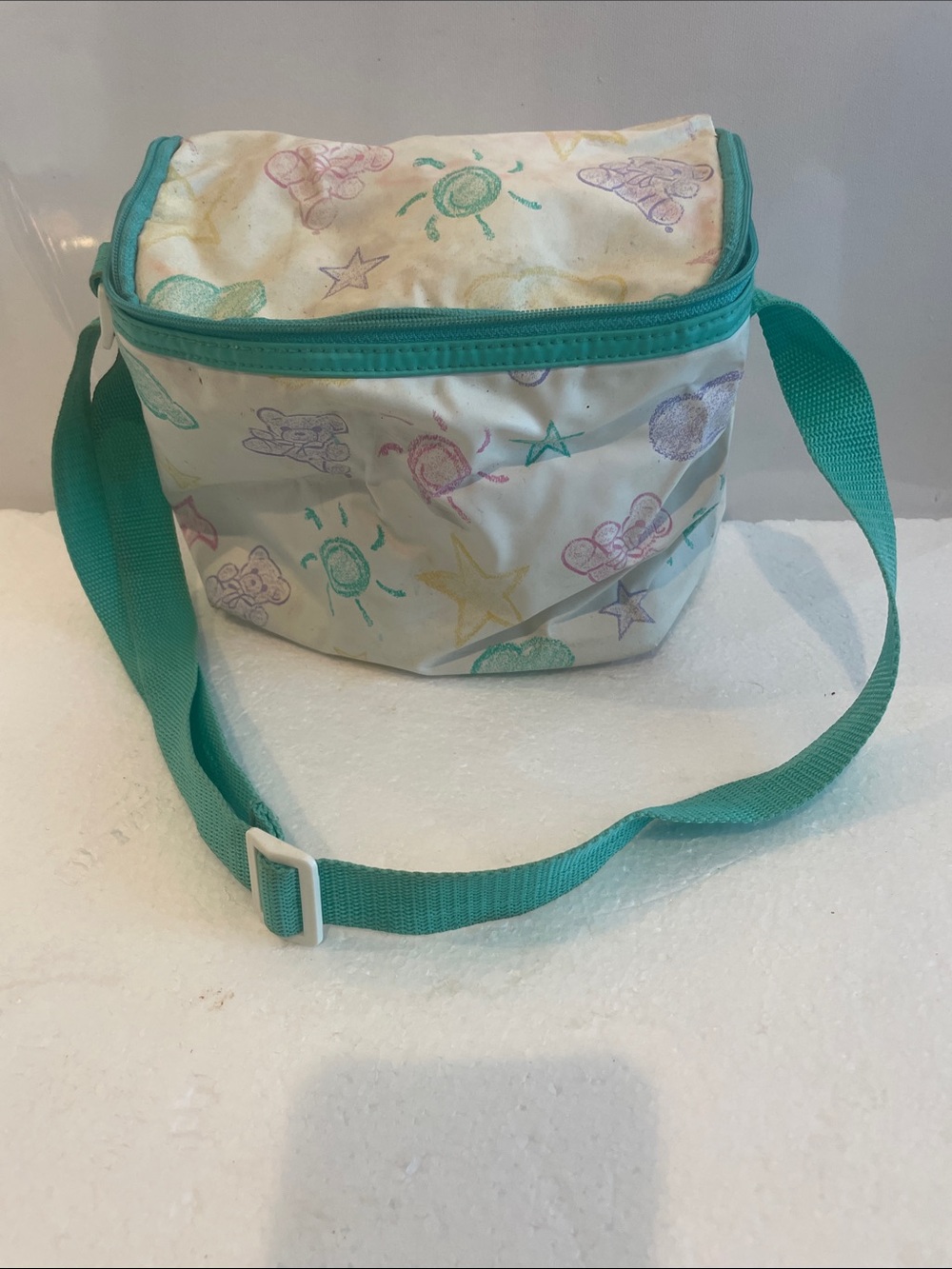 Vintage baby insulated Crossbody Cooler Bag adjustable strap bears sun stars